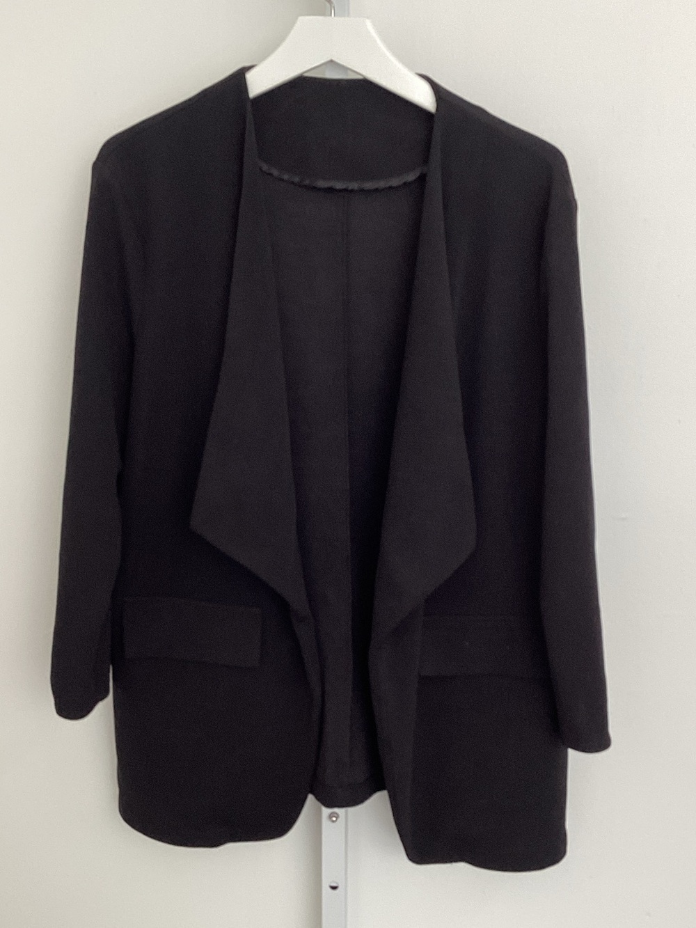 Women's Black Open-Front Blazer Jacket